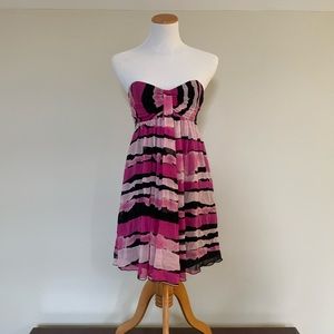 Express Pink Zebra Tie Dye Silk Dress - 4 - EUC